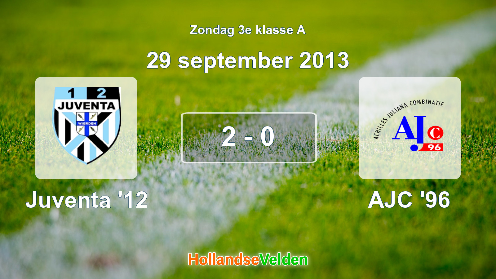 Gespeelde wedstrijd: Juventa '12 - AJC '96 2 - 0 (29 september 2013)