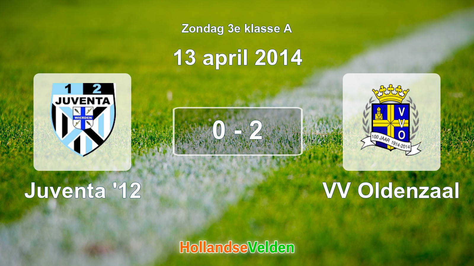 Gespeelde wedstrijd: Juventa '12 - VV Oldenzaal 0 - 2 (13 april 2014)