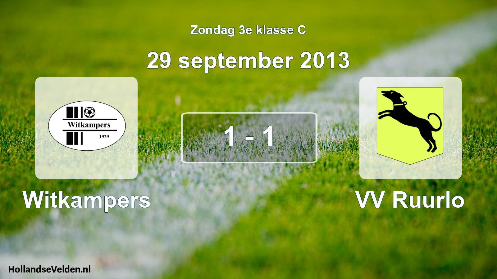 Gespeelde wedstrijd: Witkampers - VV Ruurlo 1 - 1 (29 september 2013)
