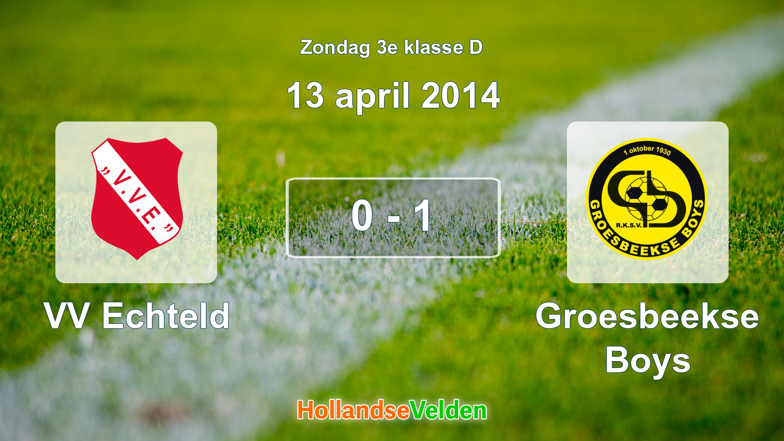 Gespeelde wedstrijd: VV Echteld - Groesbeekse Boys 0 - 1 (13 april 2014)