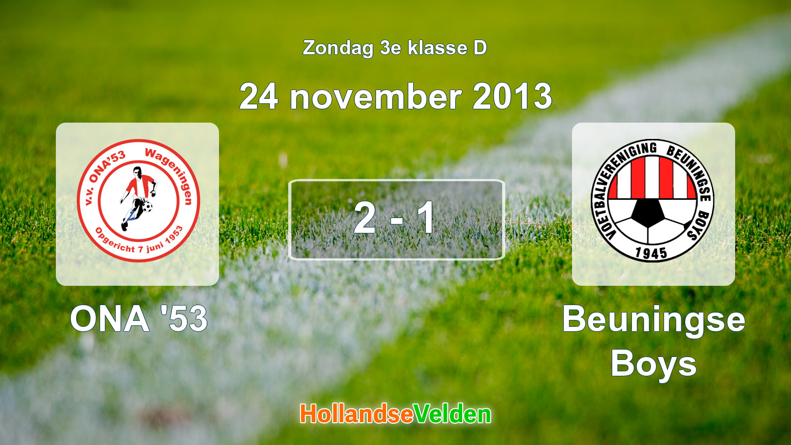 Gespeelde wedstrijd: ONA '53 - Beuningse Boys 2 - 1 (24 november 2013)