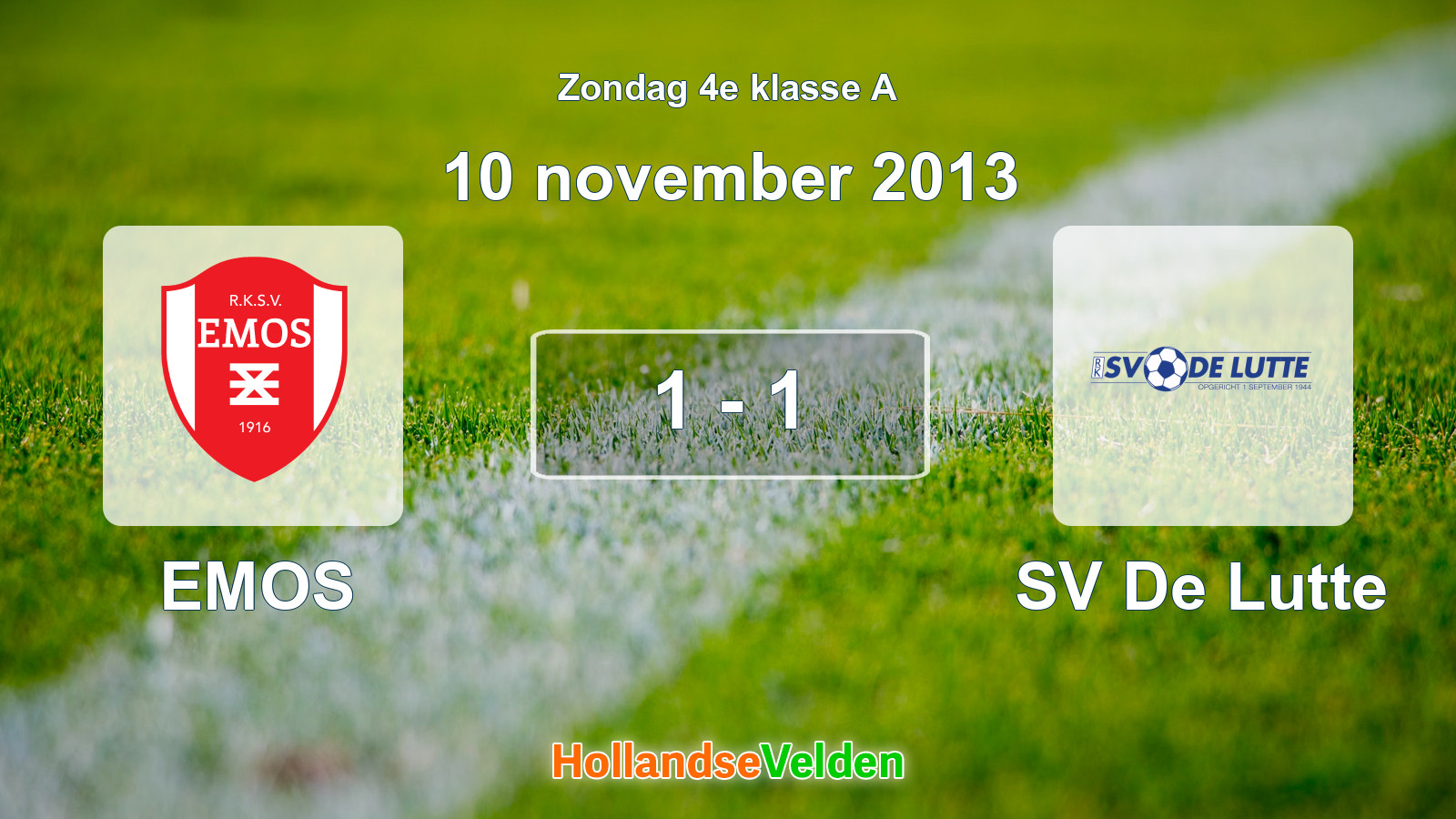 Gespeelde wedstrijd: EMOS - SV De Lutte 1 - 1 (10 november 2013)