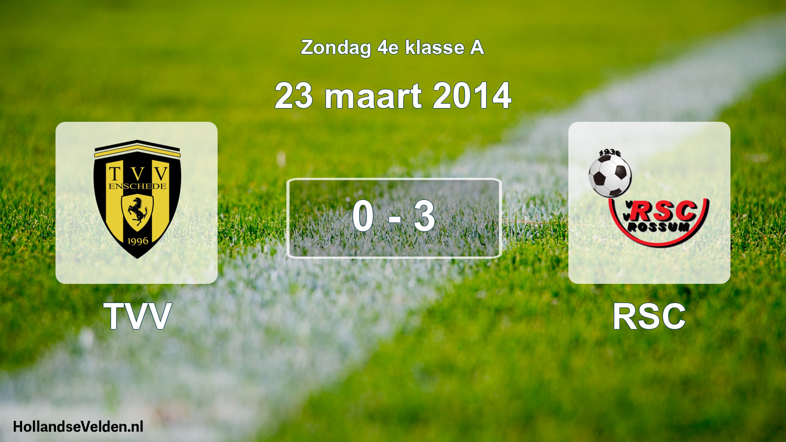 Gespeelde wedstrijd: TVV - RSC 0 - 3 (23 maart 2014)