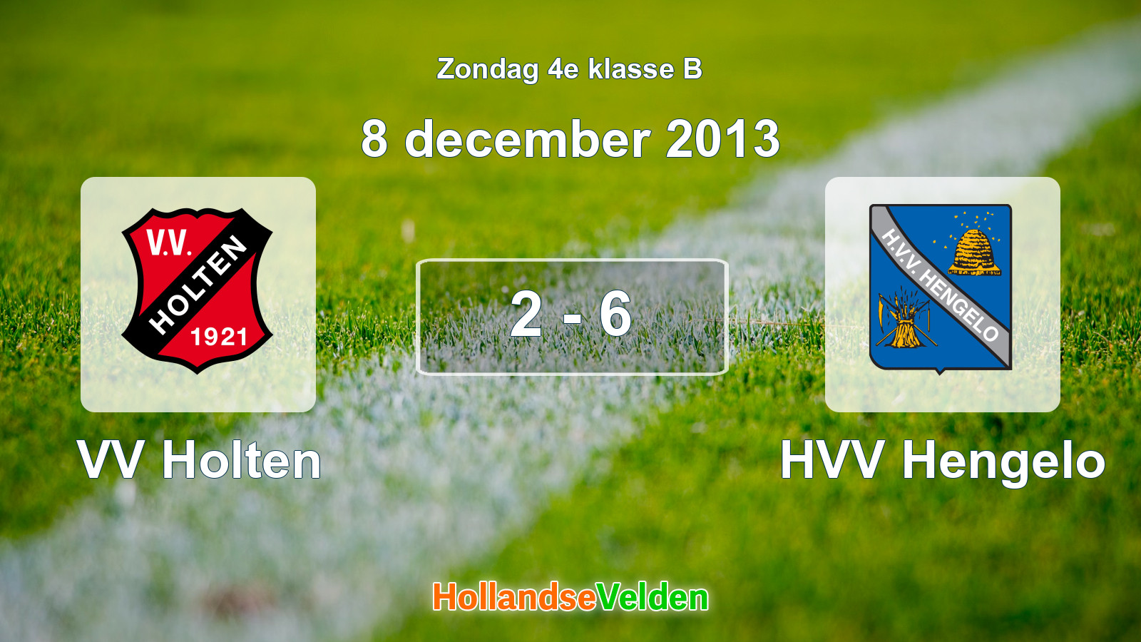 Gespeelde wedstrijd: VV Holten - HVV Hengelo 2 - 6 (8 december 2013)