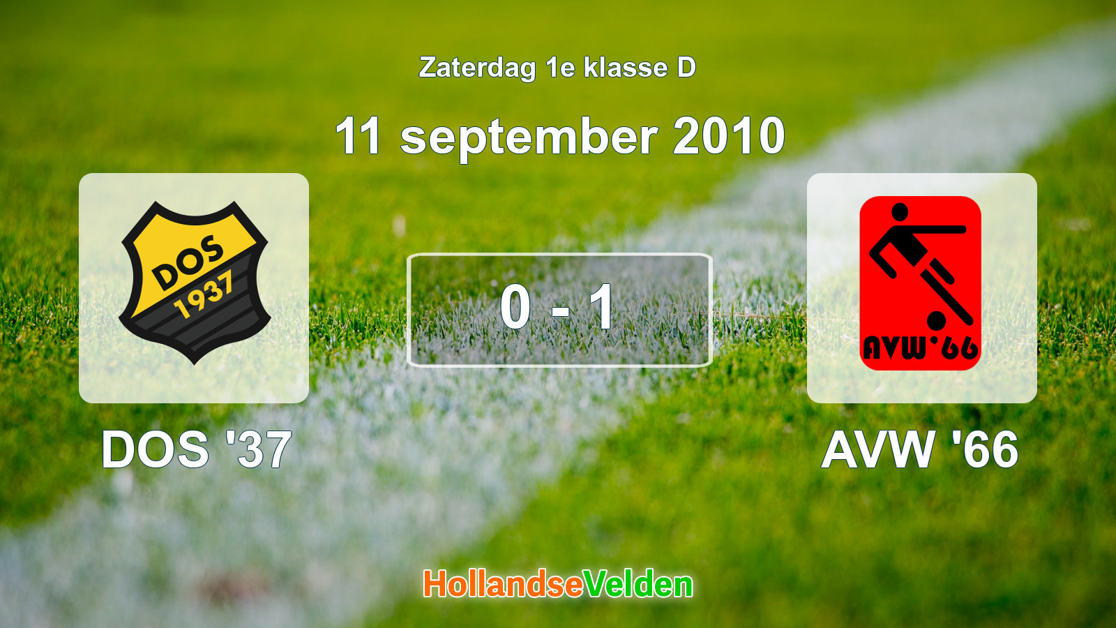 Gespeelde wedstrijd: DOS '37 - AVW '66 0 - 1 (11 september 2010)