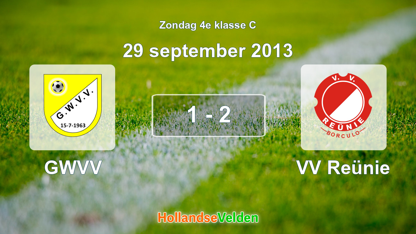 Gespeelde wedstrijd: GWVV - VV Reünie 1 - 2 (29 september 2013)