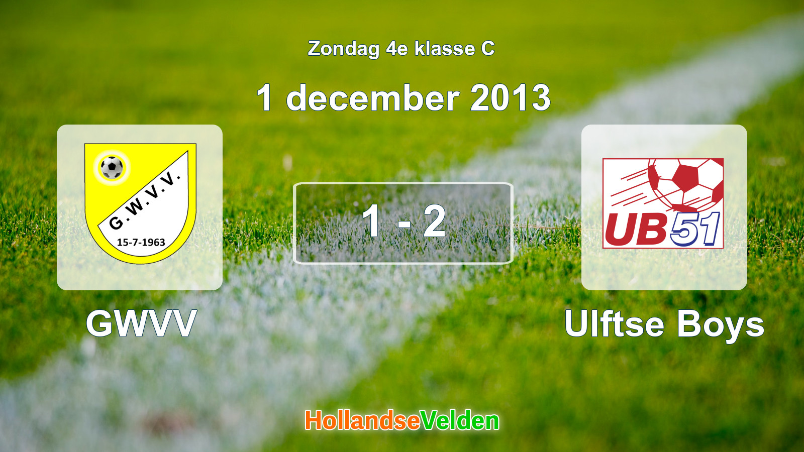 Gespeelde wedstrijd: GWVV - Ulftse Boys 1 - 2 (1 december 2013)