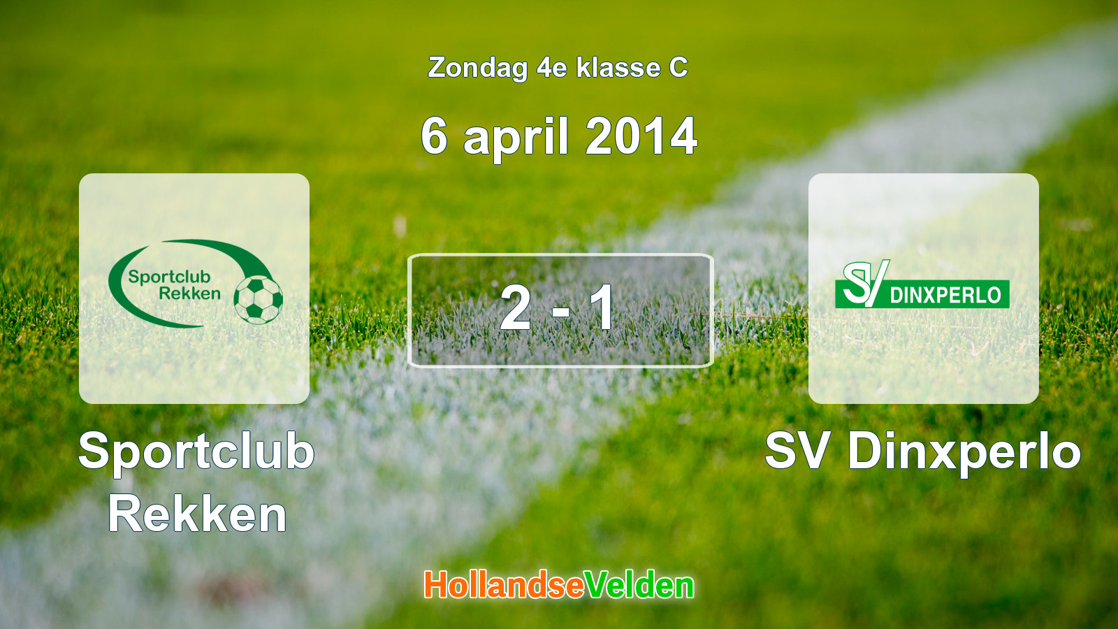 Gespeelde wedstrijd: Sportclub Rekken - SV Dinxperlo 2 - 1 (6 april 2014)