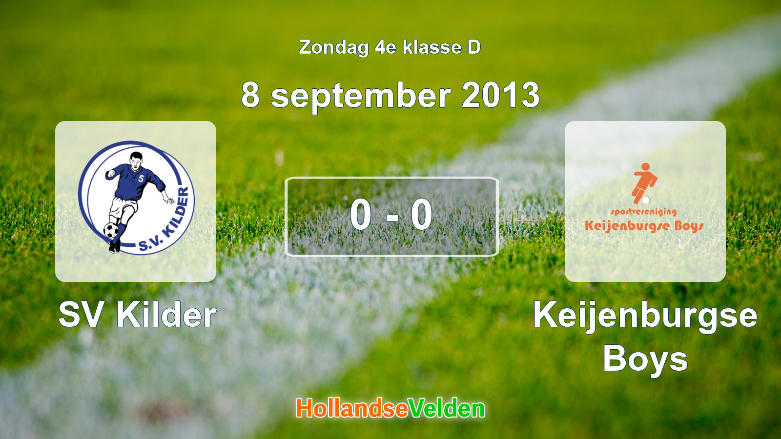 Gespeelde wedstrijd: SV Kilder - Keijenburgse Boys 0 - 0 (8 september 2013)