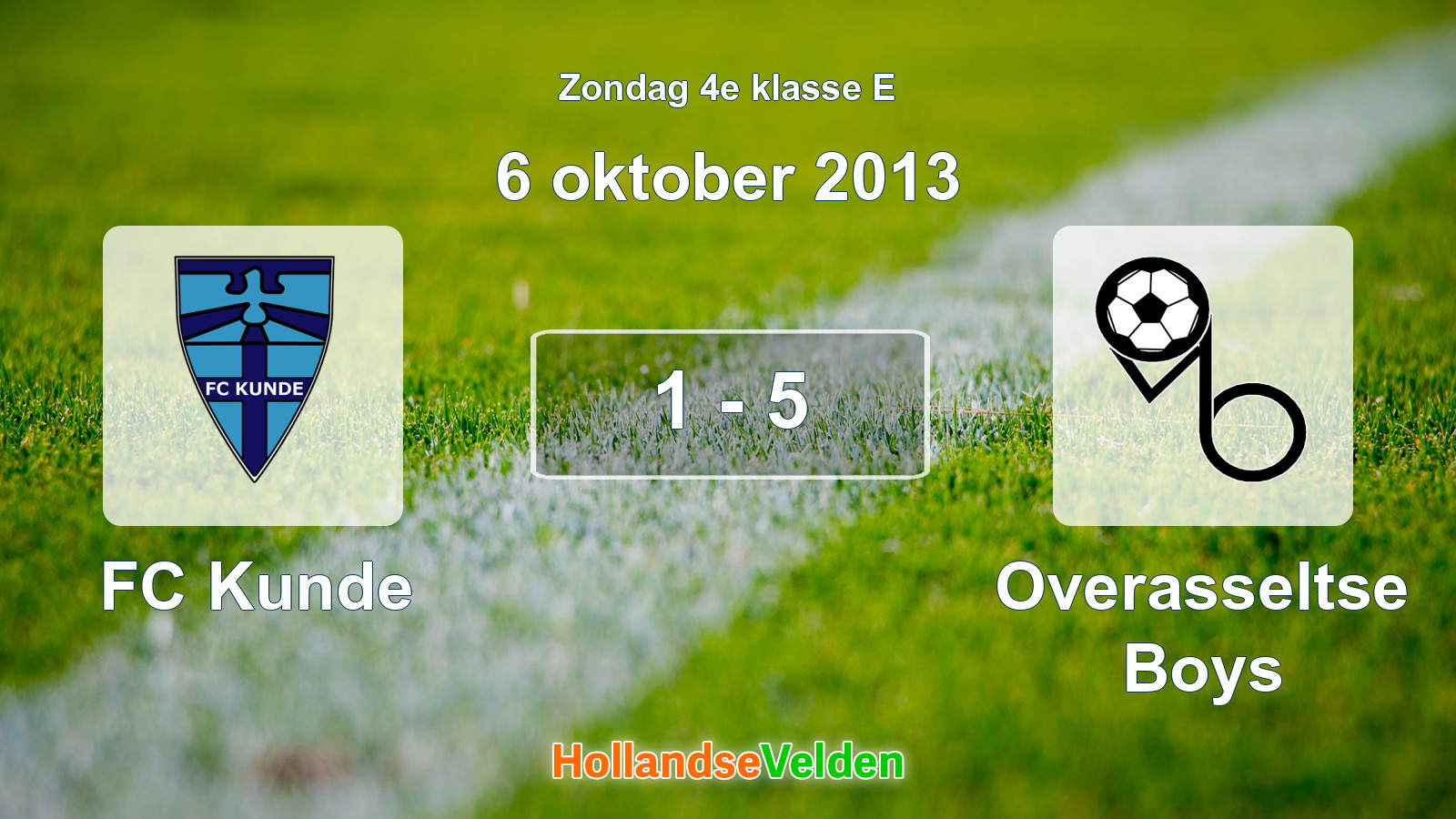 Gespeelde wedstrijd: FC Kunde - Overasseltse Boys 1 - 5 (6 oktober 2013)
