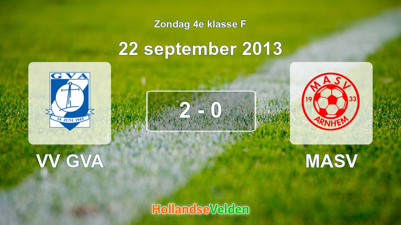 Gespeelde wedstrijd: VV GVA - MASV 2 - 0 (22 september 2013)