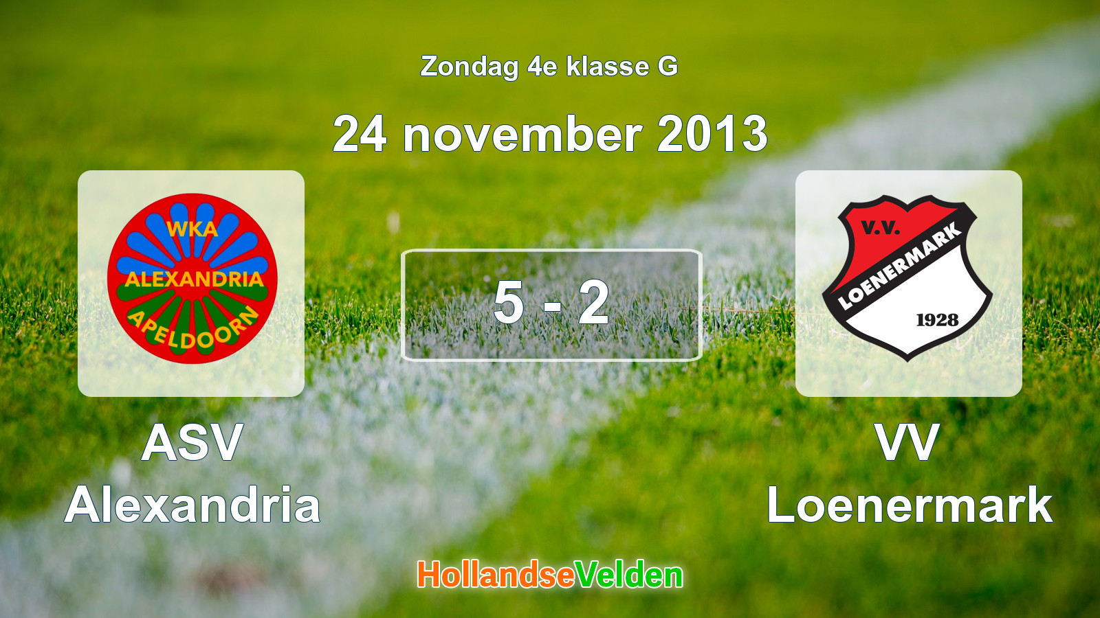 Gespeelde wedstrijd: ASV Alexandria - VV Loenermark 5 - 2 (24 november 2013)