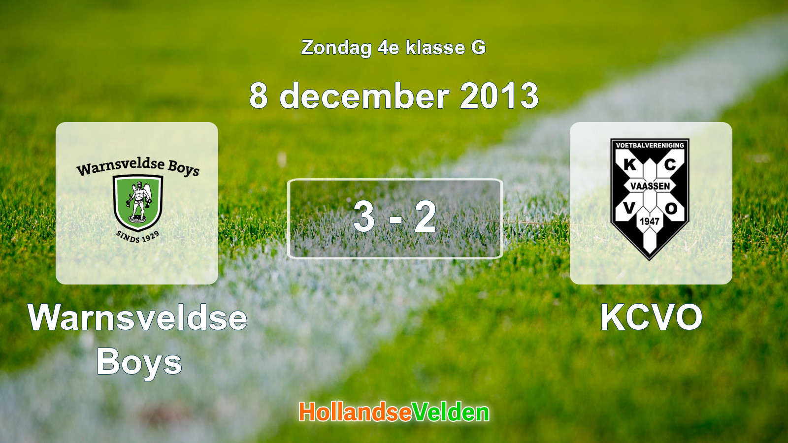 Gespeelde wedstrijd: Warnsveldse Boys - KCVO 3 - 2 (8 december 2013)