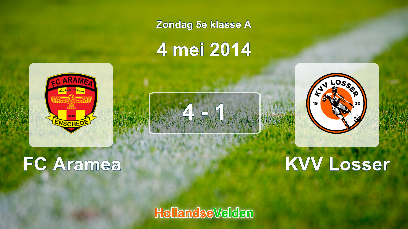 Gespeelde wedstrijd: FC Aramea - KVV Losser 4 - 1 (4 mei 2014)