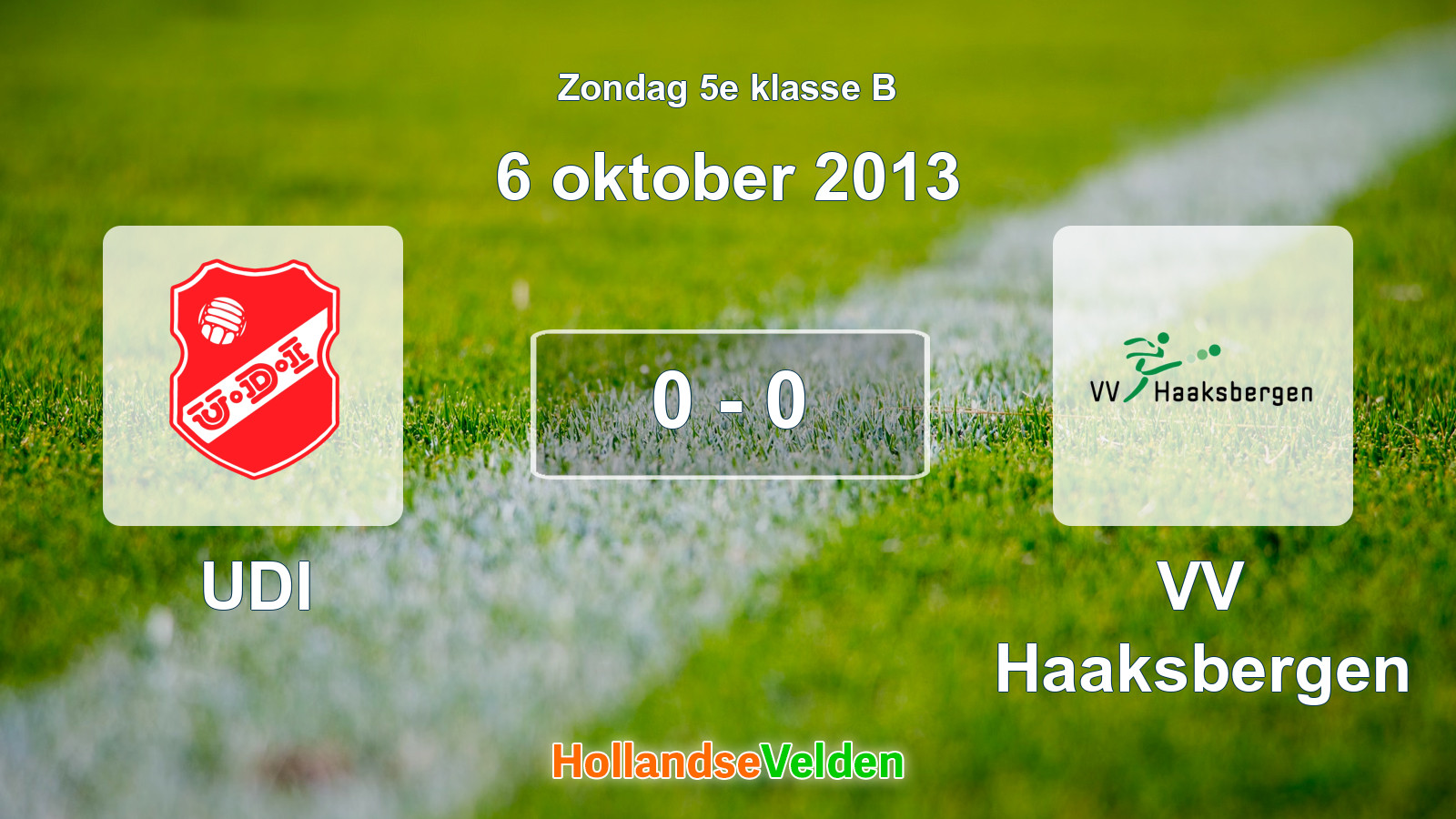 Gespeelde wedstrijd: UDI - VV Haaksbergen 0 - 0 (6 oktober 2013)