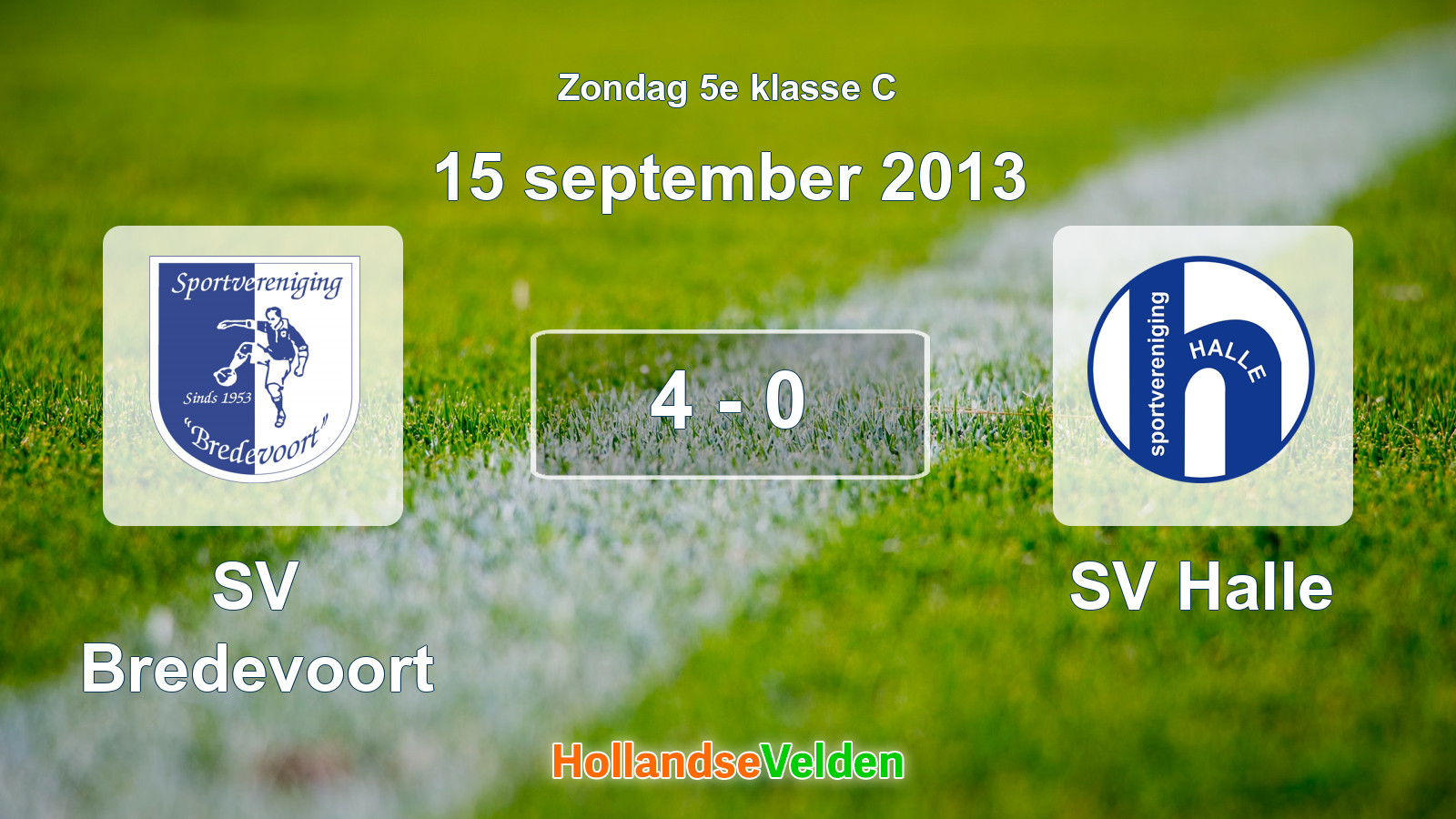 Gespeelde wedstrijd: SV Bredevoort - SV Halle 4 - 0 (15 september 2013)