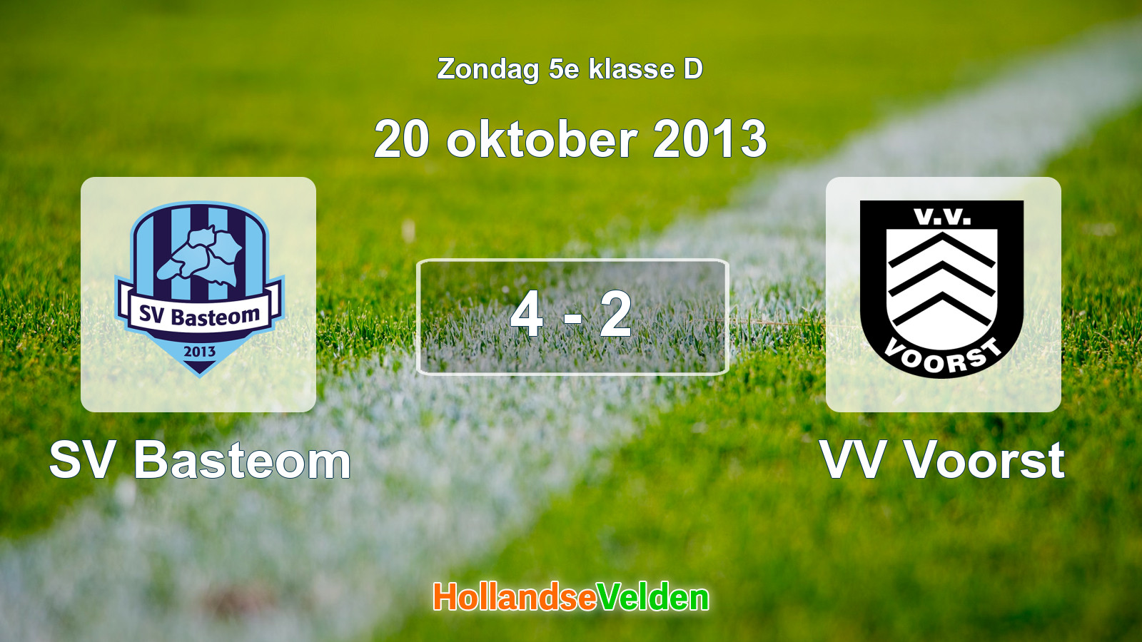 Gespeelde wedstrijd: SV Basteom - VV Voorst 4 - 2 (20 oktober 2013)