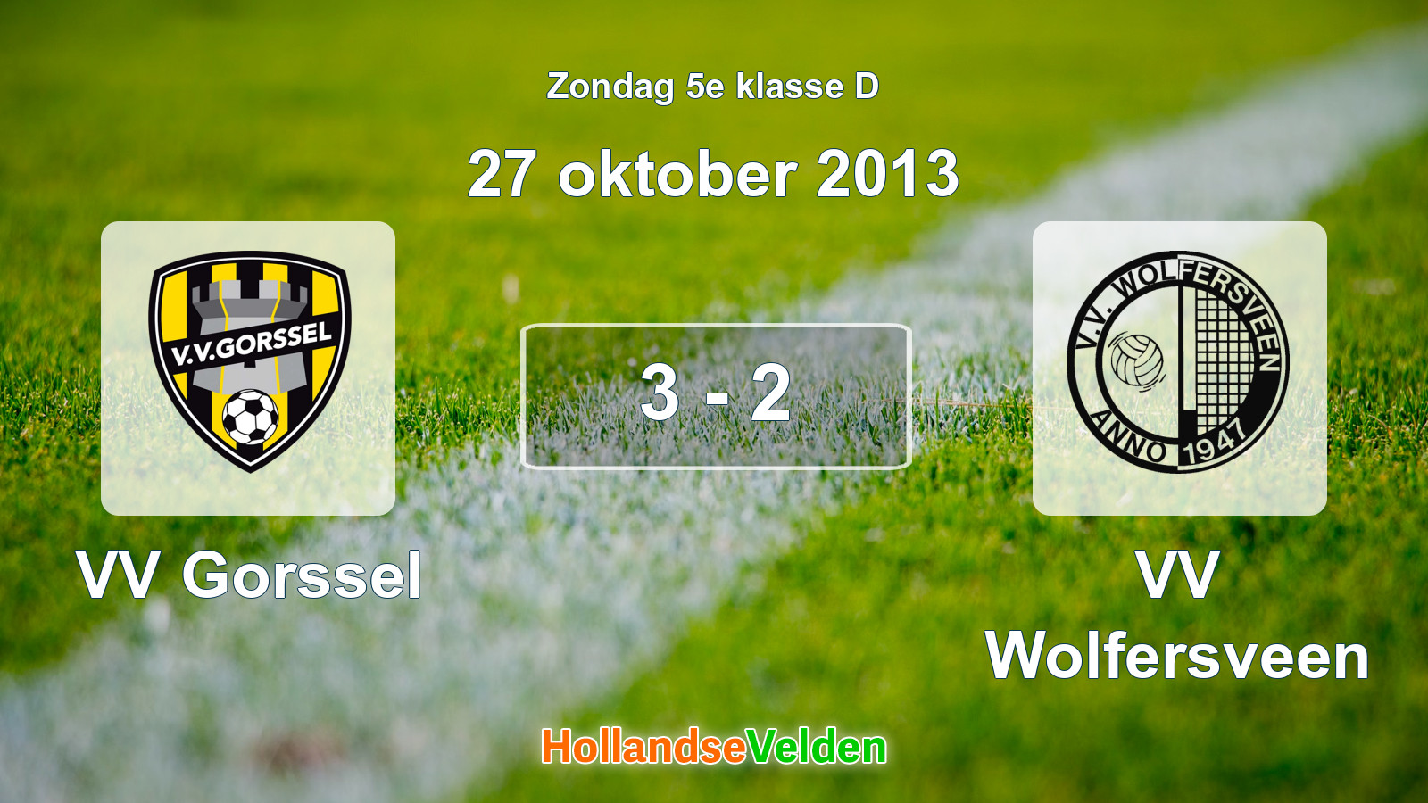 Gespeelde wedstrijd: VV Gorssel - VV Wolfersveen 3 - 2 (27 oktober 2013)