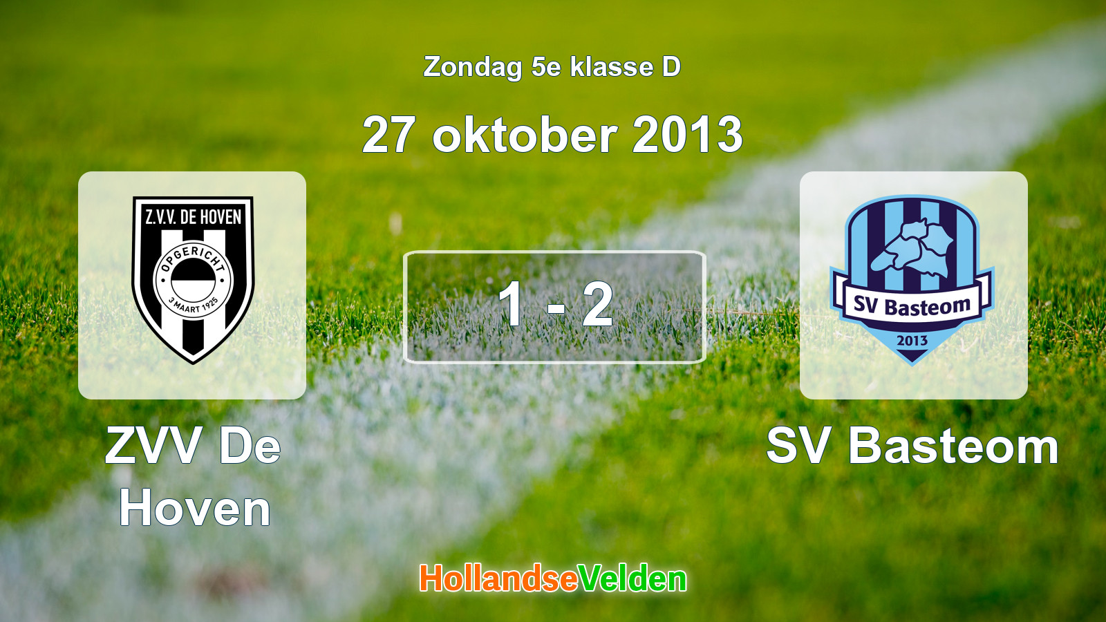 Gespeelde wedstrijd: ZVV De Hoven - SV Basteom 1 - 2 (27 oktober 2013)