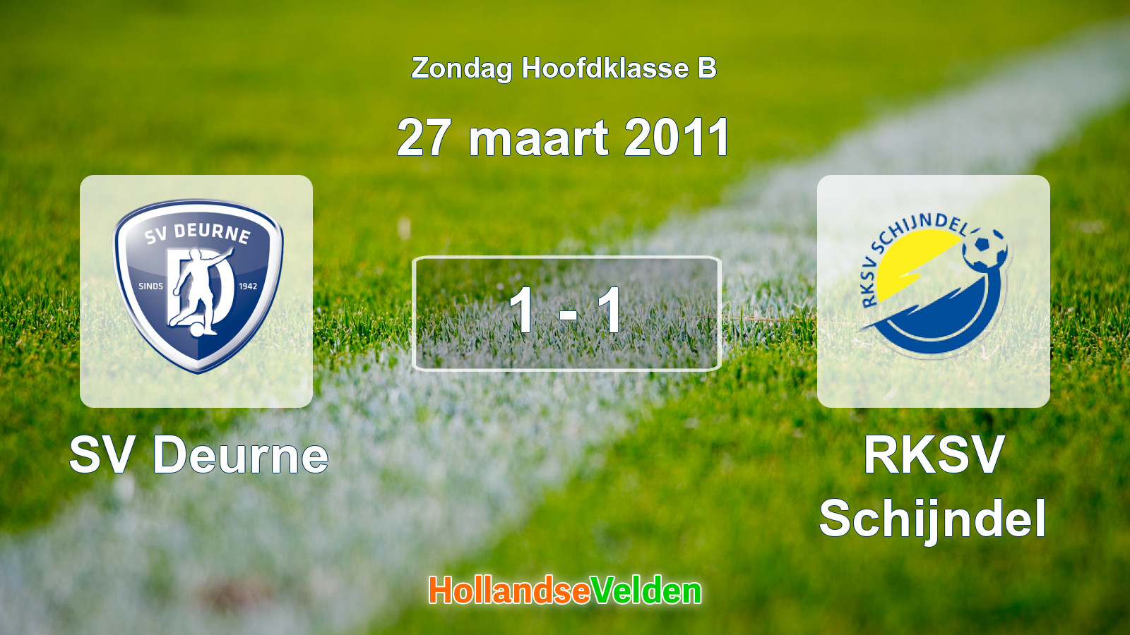 Gespeelde wedstrijd: SV Deurne - RKSV Schijndel 1 - 1 (27 maart 2011)