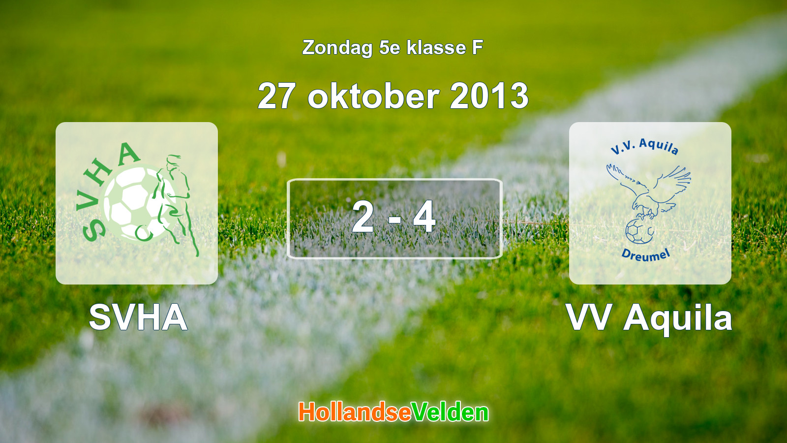 Gespeelde wedstrijd: SVHA - VV Aquila 2 - 4 (27 oktober 2013)