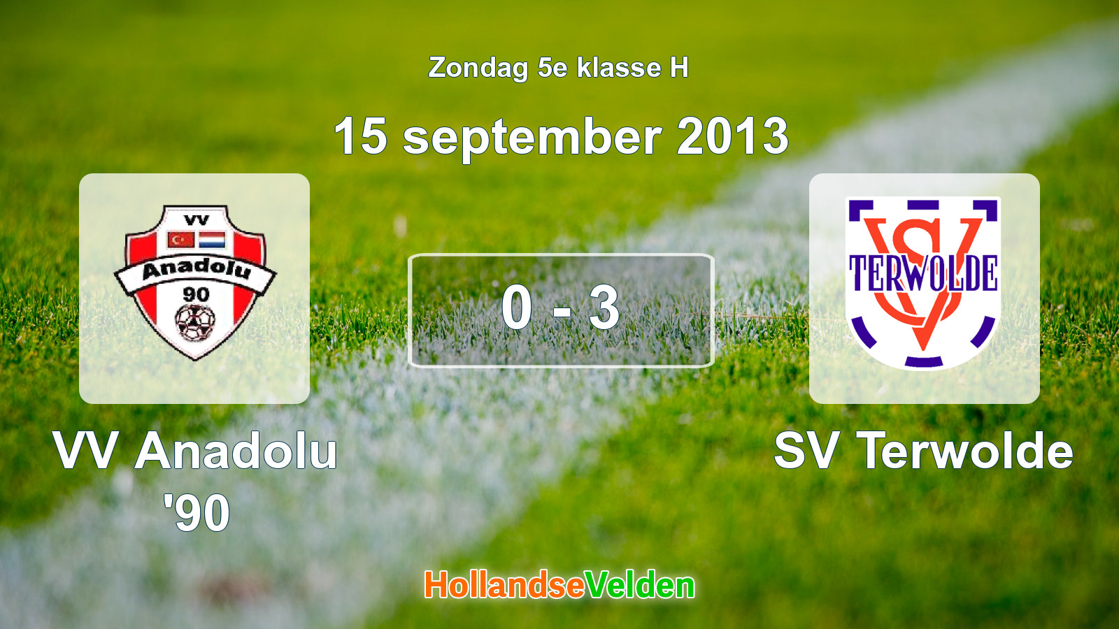 Gespeelde wedstrijd: VV Anadolu '90 - SV Terwolde 0 - 3 (15 september 2013)