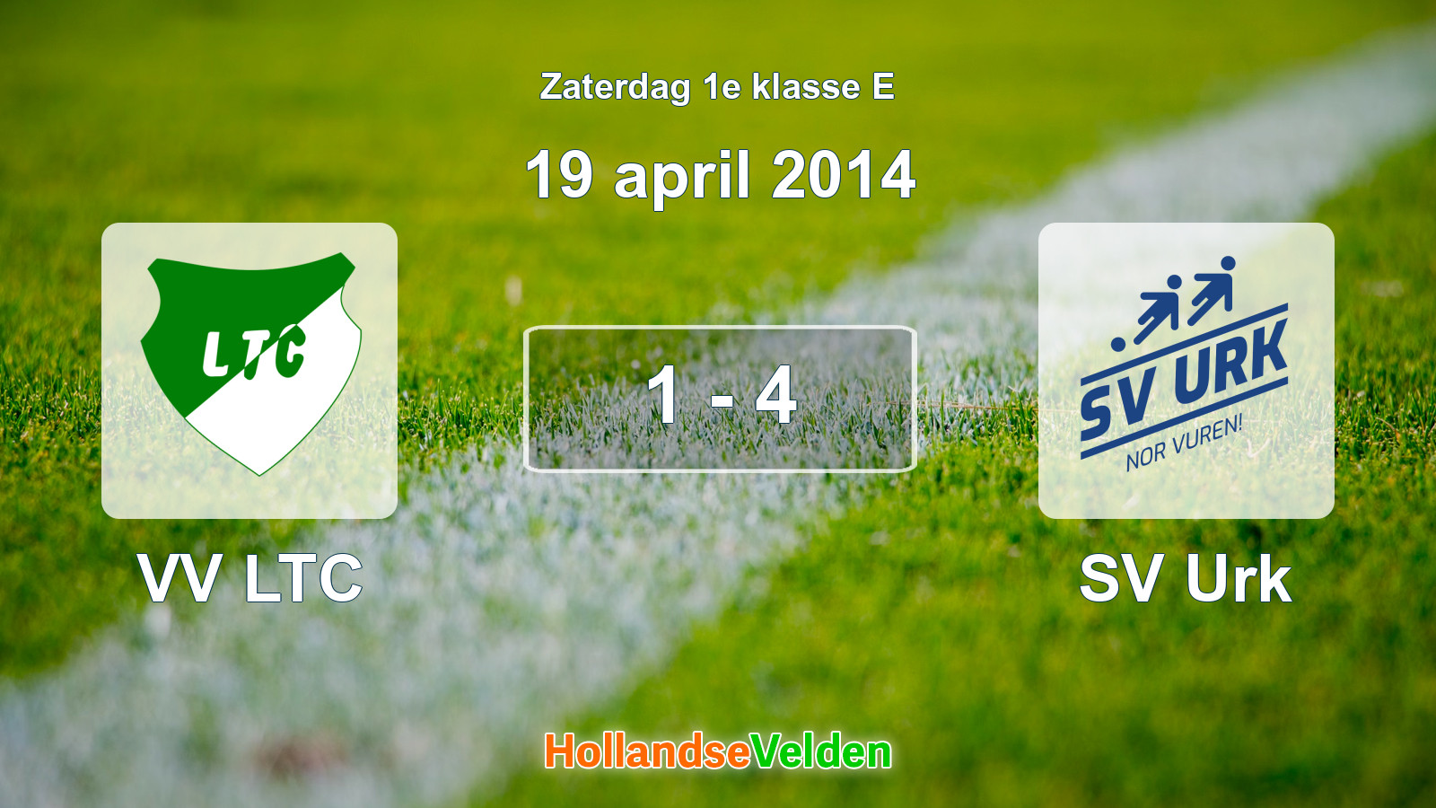 Gespeelde wedstrijd: VV LTC - SV Urk 1 - 4 (19 april 2014)