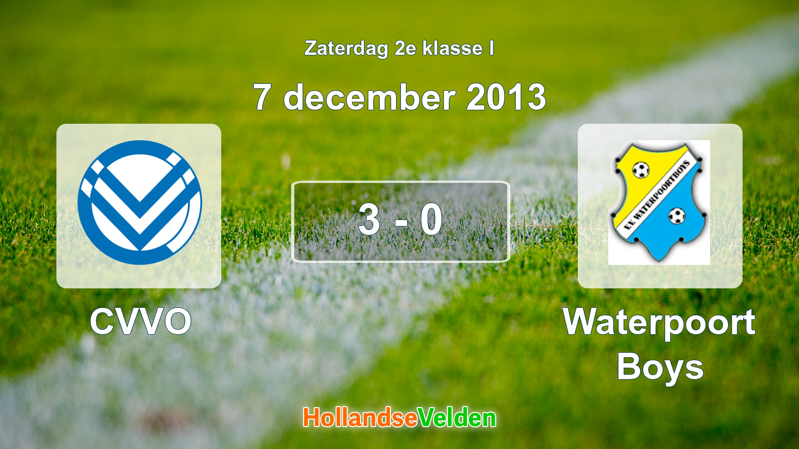 Gespeelde wedstrijd: CVVO - Waterpoort Boys 3 - 0 (7 december 2013)