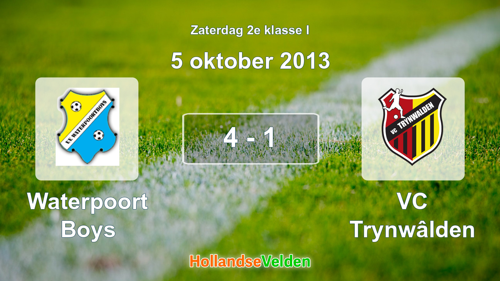Gespeelde wedstrijd: Waterpoort Boys - VC Trynwâlden 4 - 1 (5 oktober 2013)