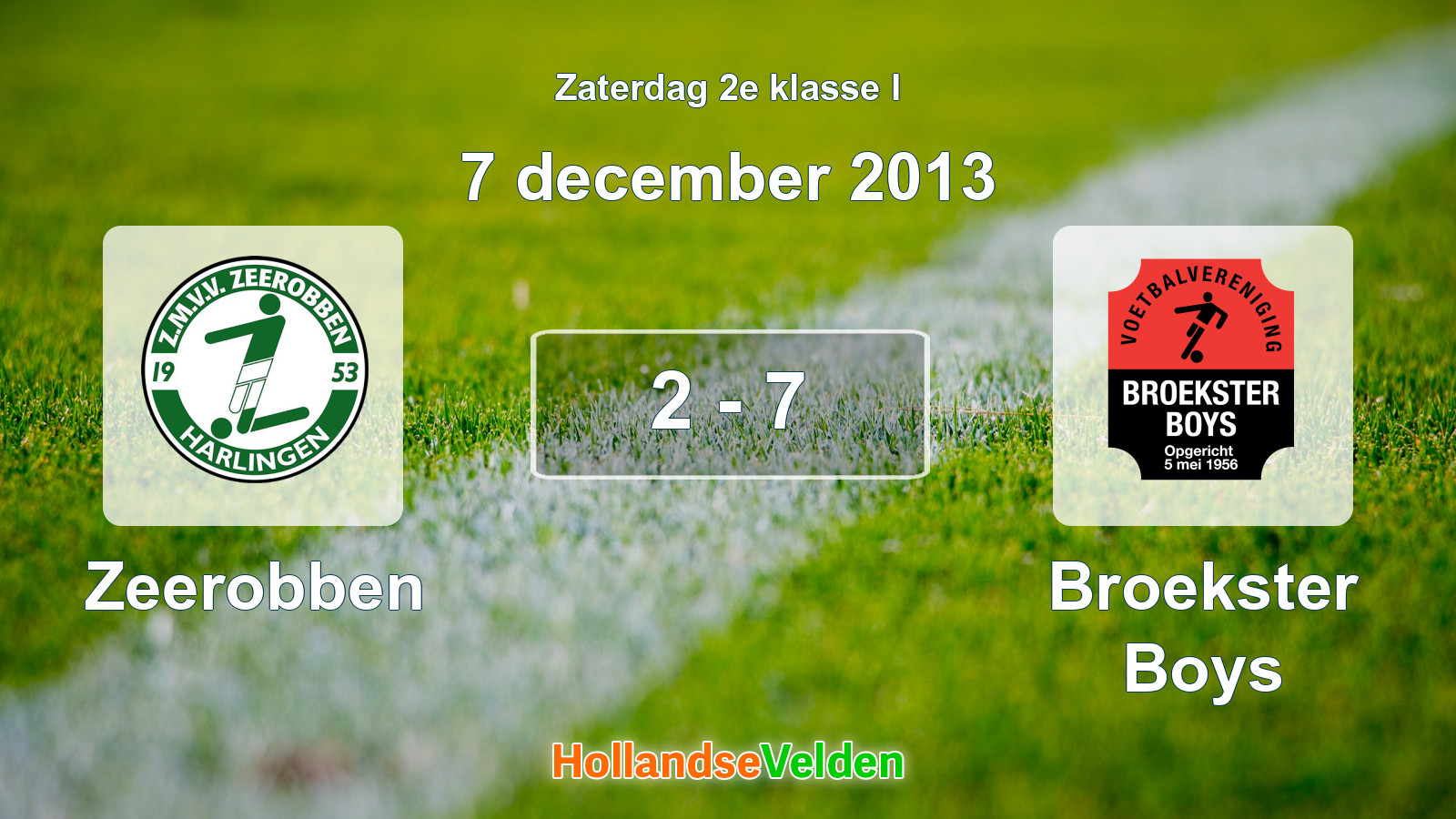 Gespeelde wedstrijd: Zeerobben - Broekster Boys 2 - 7 (7 december 2013)