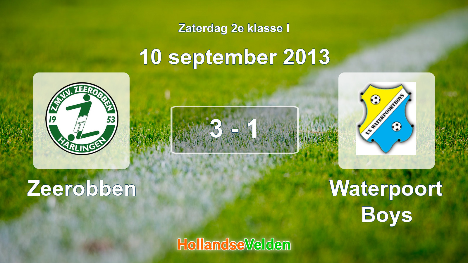Gespeelde wedstrijd: Zeerobben - Waterpoort Boys 3 - 1 (10 september 2013)
