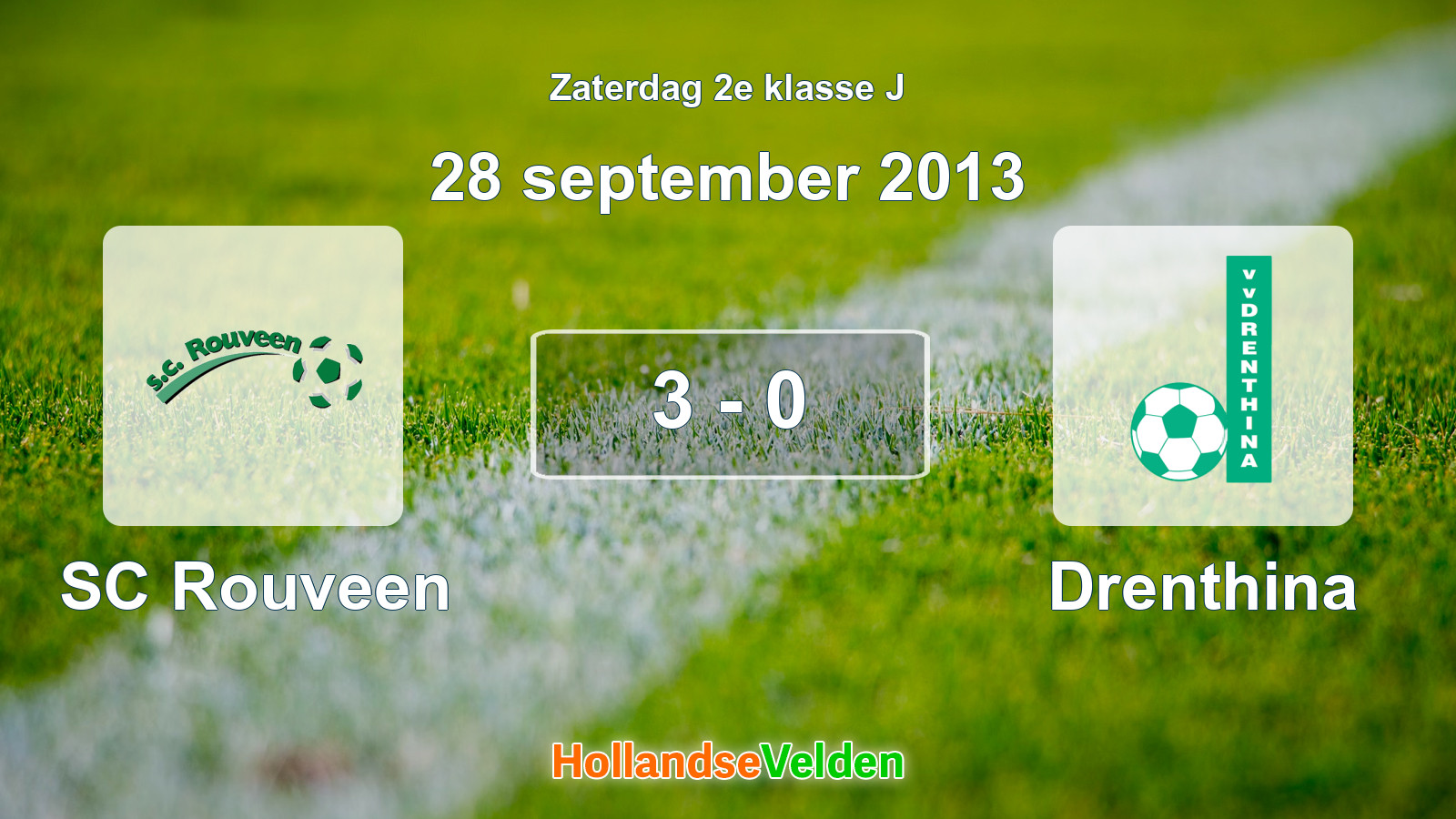 Gespeelde wedstrijd: SC Rouveen - Drenthina 3 - 0 (28 september 2013)