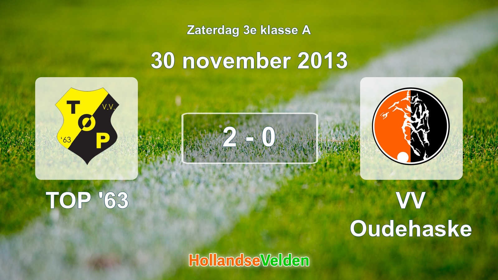Gespeelde wedstrijd: TOP '63 - VV Oudehaske 2 - 0 (30 november 2013)