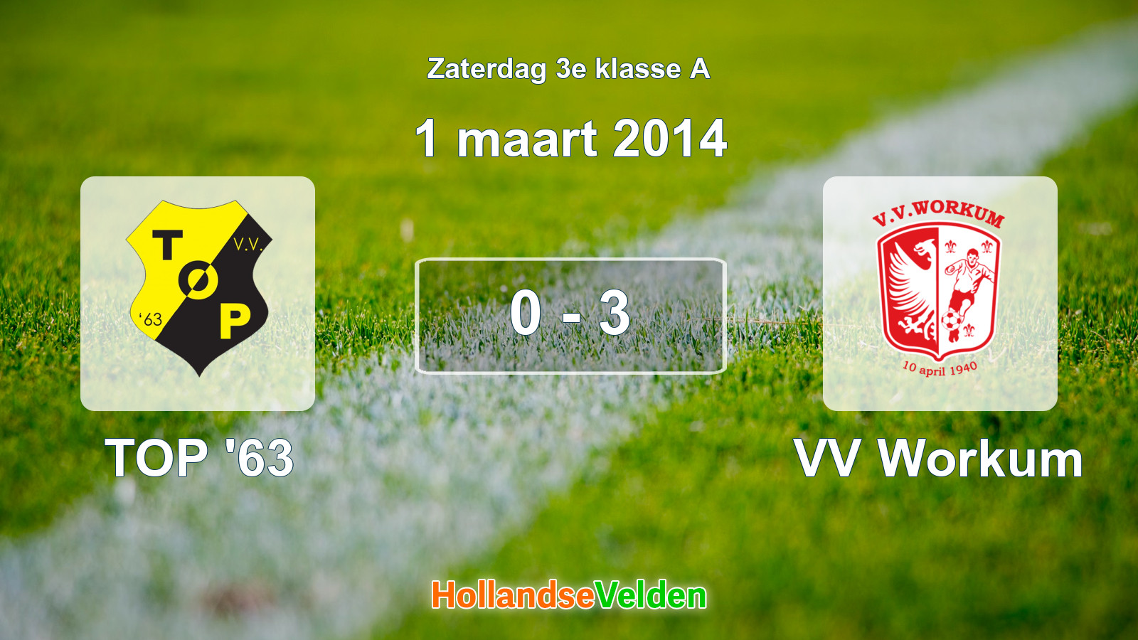 Gespeelde wedstrijd: TOP '63 - VV Workum 0 - 3 (1 maart 2014)