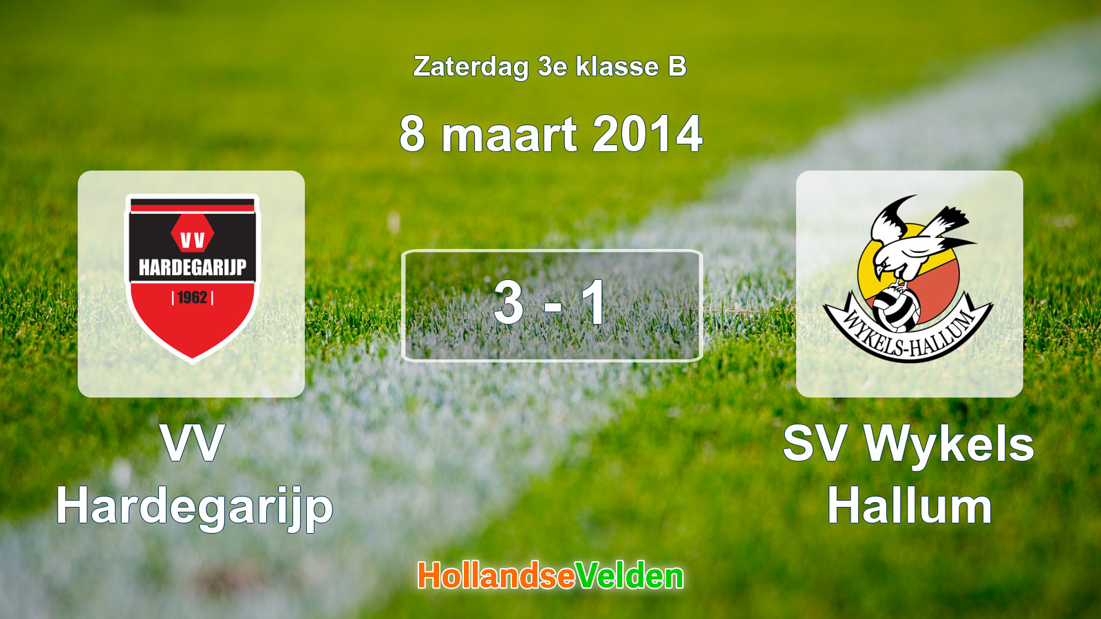 Gespeelde wedstrijd: VV Hardegarijp - SV Wykels Hallum 3 - 1 (8 maart 2014)