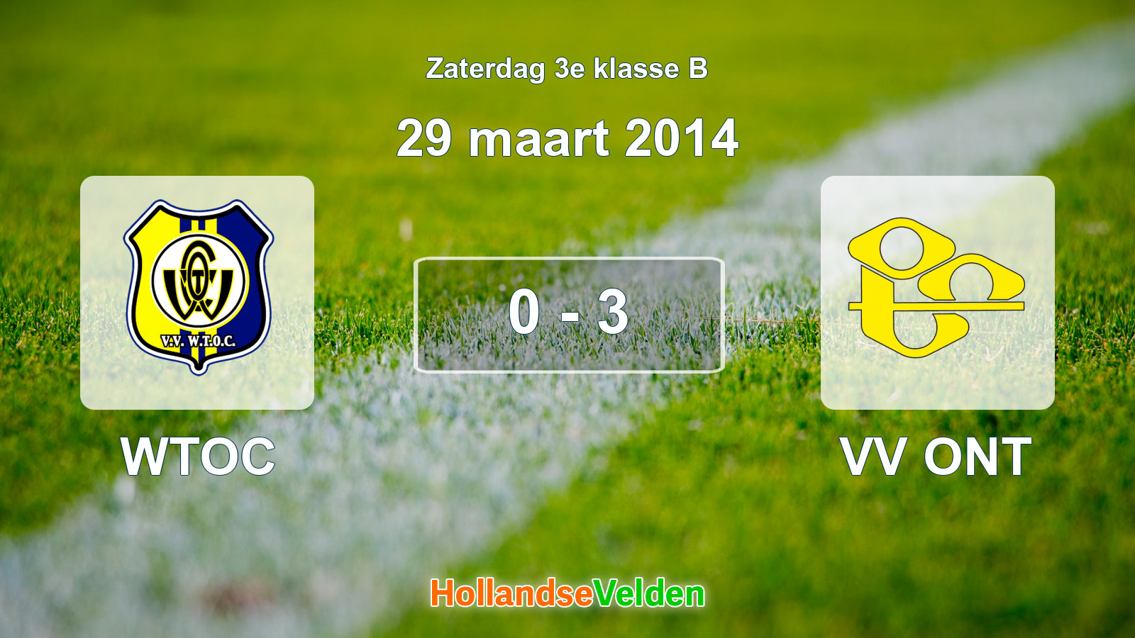 Gespeelde wedstrijd: WTOC - VV ONT 0 - 3 (29 maart 2014)