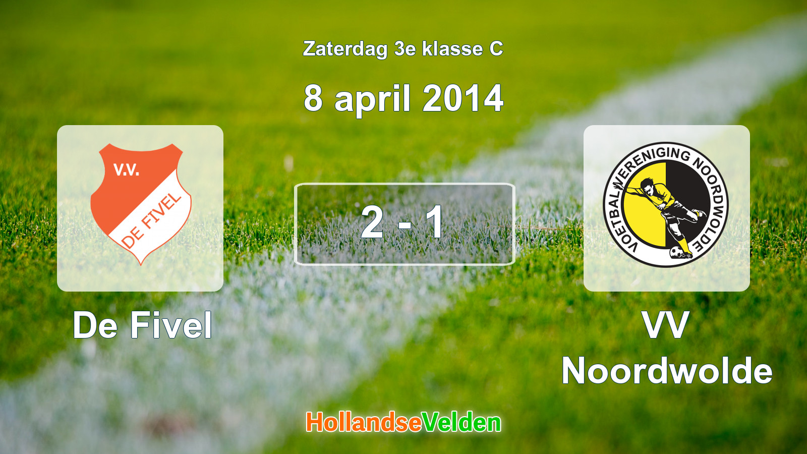 Gespeelde wedstrijd: De Fivel - VV Noordwolde 2 - 1 (8 april 2014)