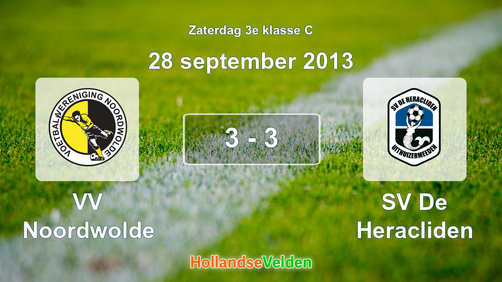 Gespeelde wedstrijd: VV Noordwolde - SV De Heracliden 3 - 3 (28 september 2013)
