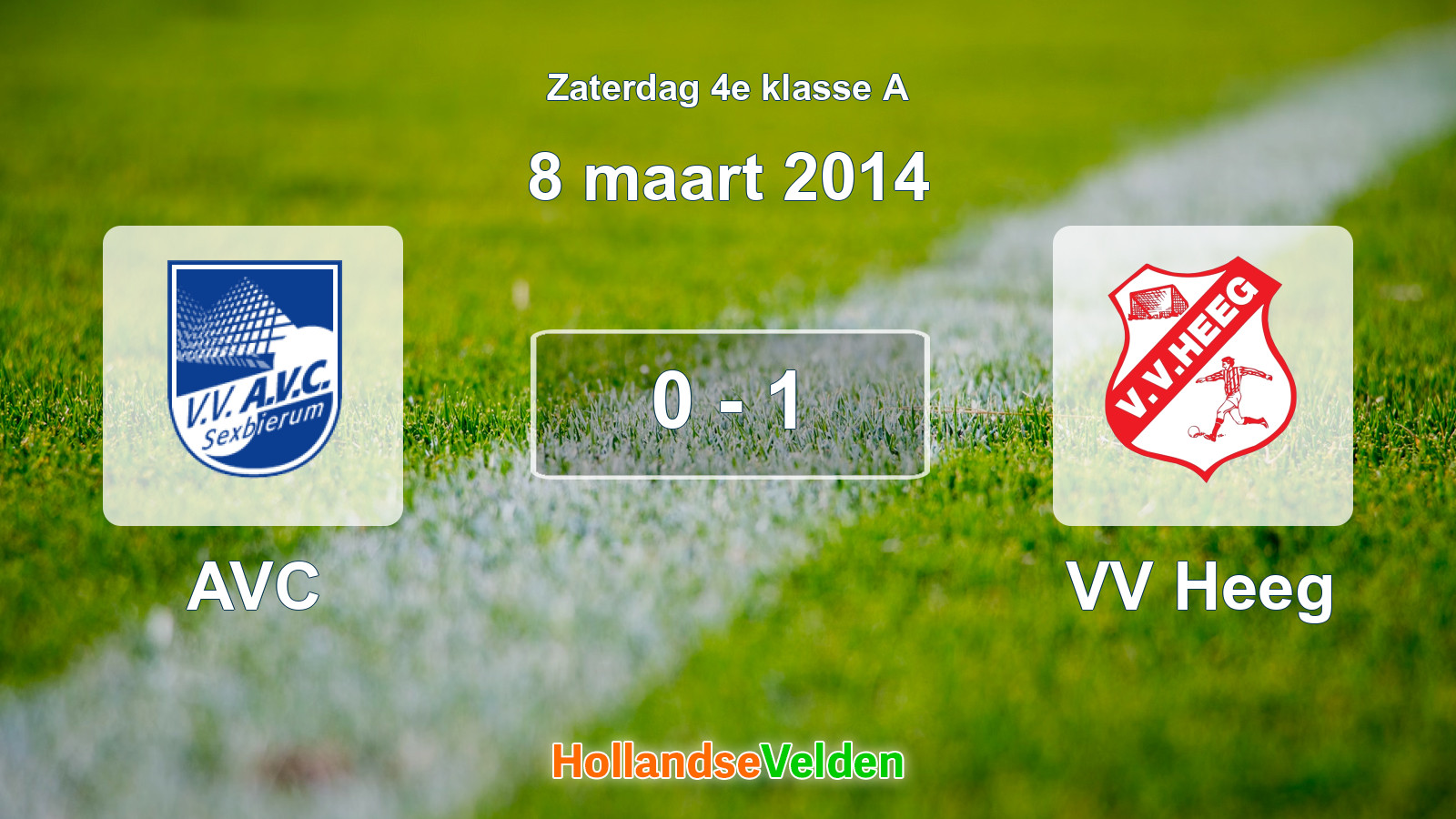 Gespeelde wedstrijd: AVC - VV Heeg 0 - 1 (8 maart 2014)