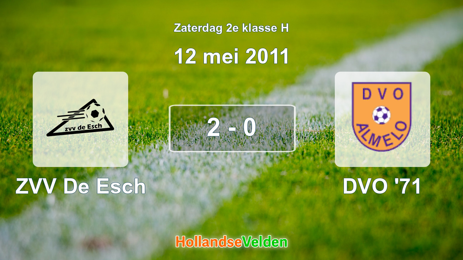 Gespeelde wedstrijd: ZVV De Esch - DVO '71 2 - 0 (12 mei 2011)