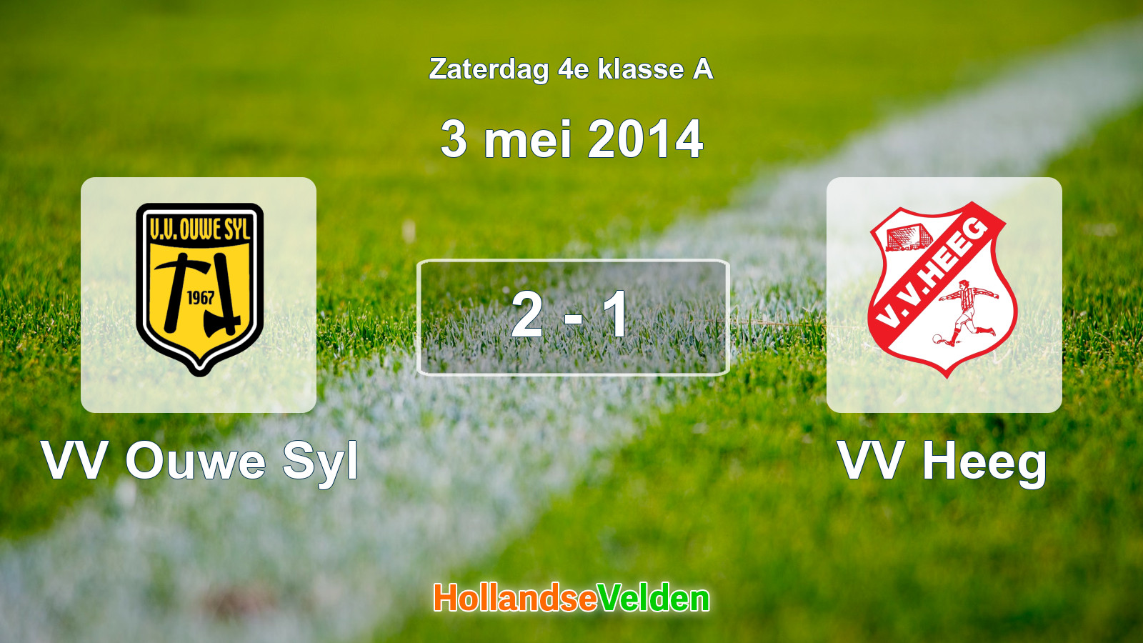 Gespeelde wedstrijd: VV Ouwe Syl - VV Heeg 2 - 1 (3 mei 2014)