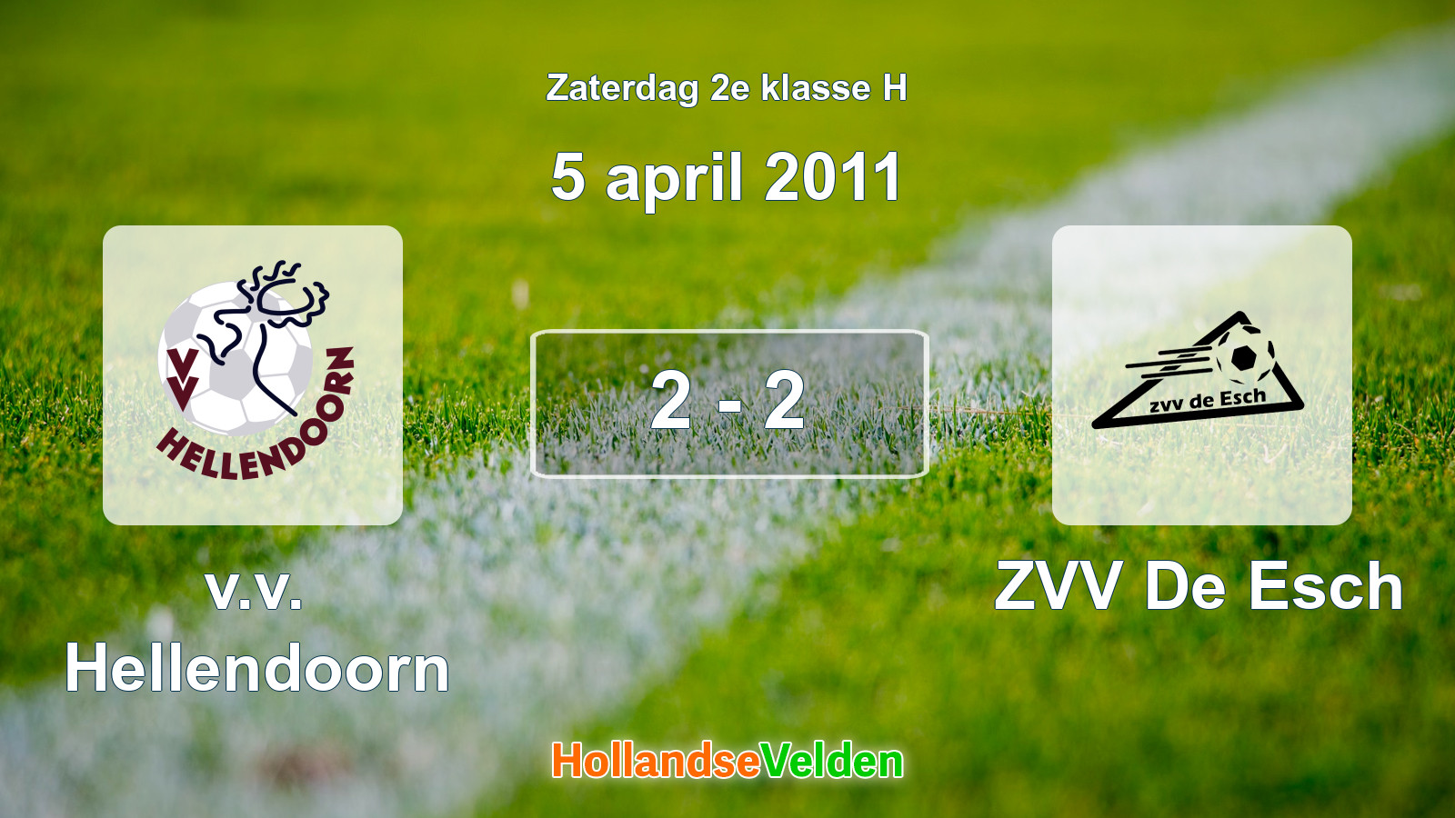 Gespeelde wedstrijd: v.v. Hellendoorn - ZVV De Esch 2 - 2 (5 april 2011)