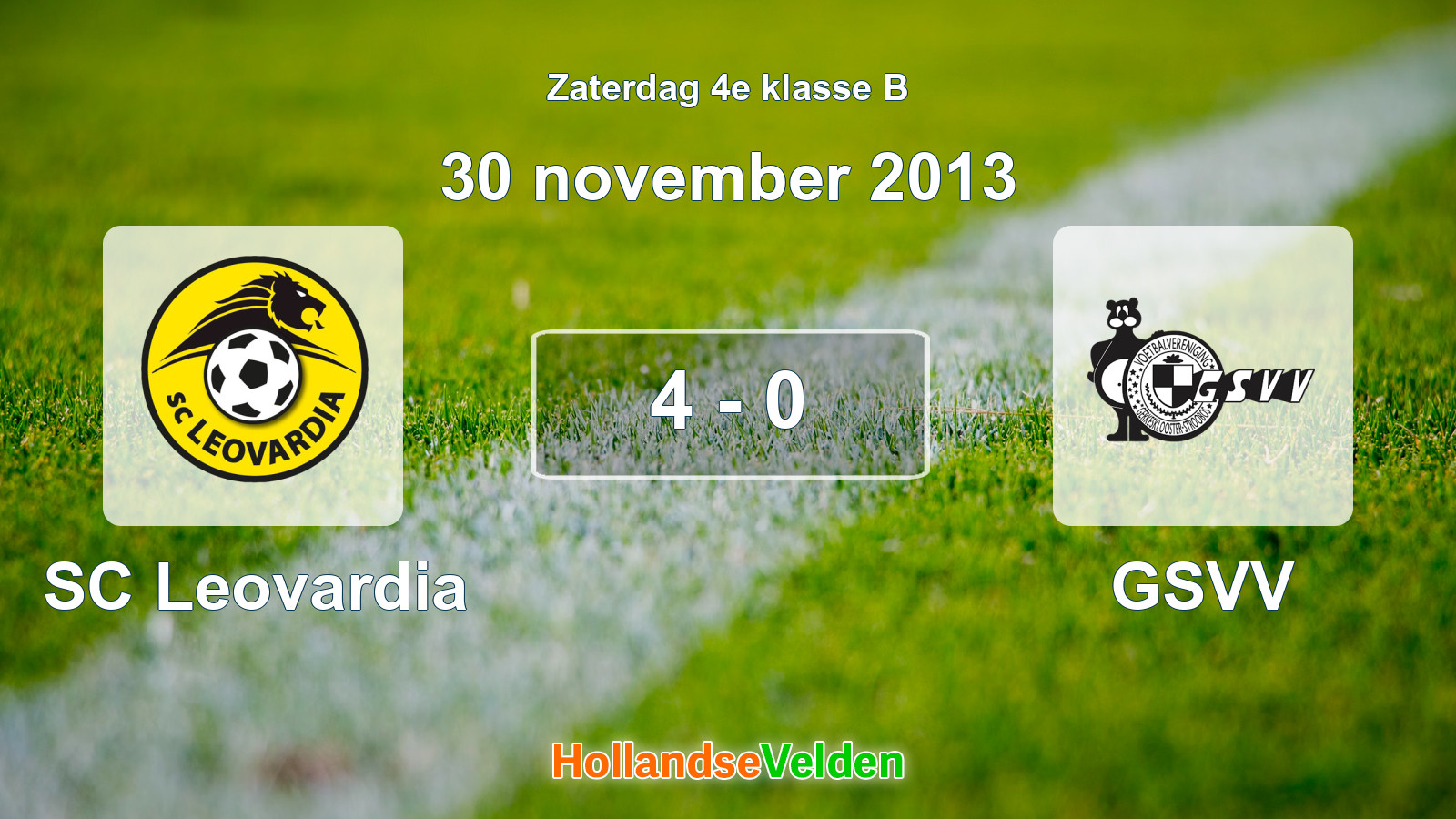 Gespeelde wedstrijd: SC Leovardia - GSVV 4 - 0 (30 november 2013)
