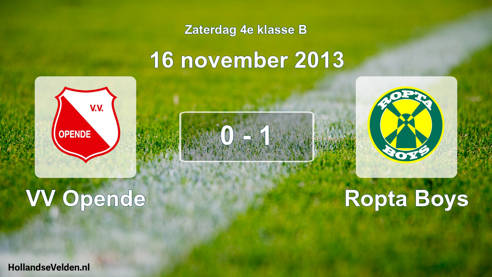 Gespeelde wedstrijd: VV Opende - Ropta Boys 0 - 1 (16 november 2013)