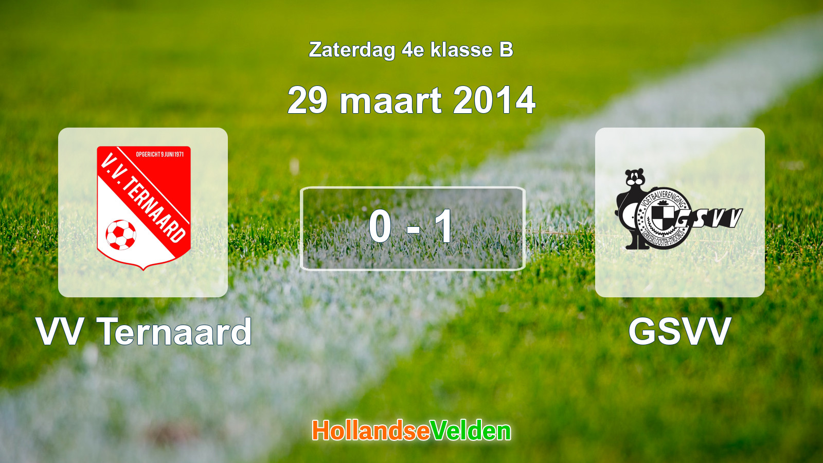 Gespeelde wedstrijd: VV Ternaard - GSVV 0 - 1 (29 maart 2014)