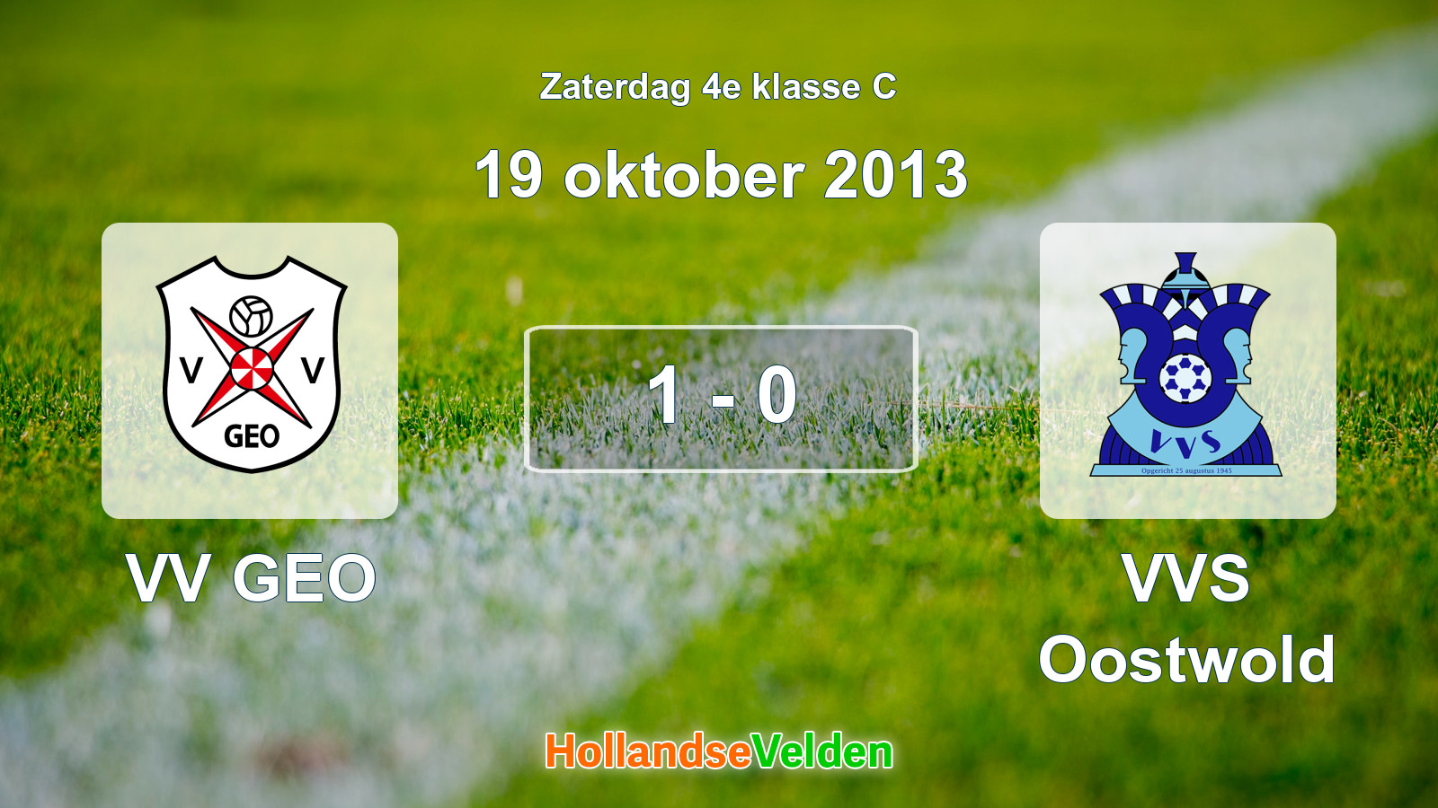 Gespeelde wedstrijd: VV GEO - VVS Oostwold 1 - 0 (19 oktober 2013)
