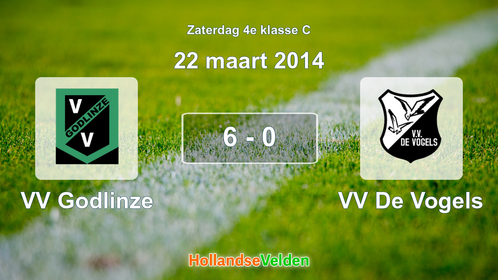 Gespeelde wedstrijd: VV Godlinze - VV De Vogels 6 - 0 (22 maart 2014)