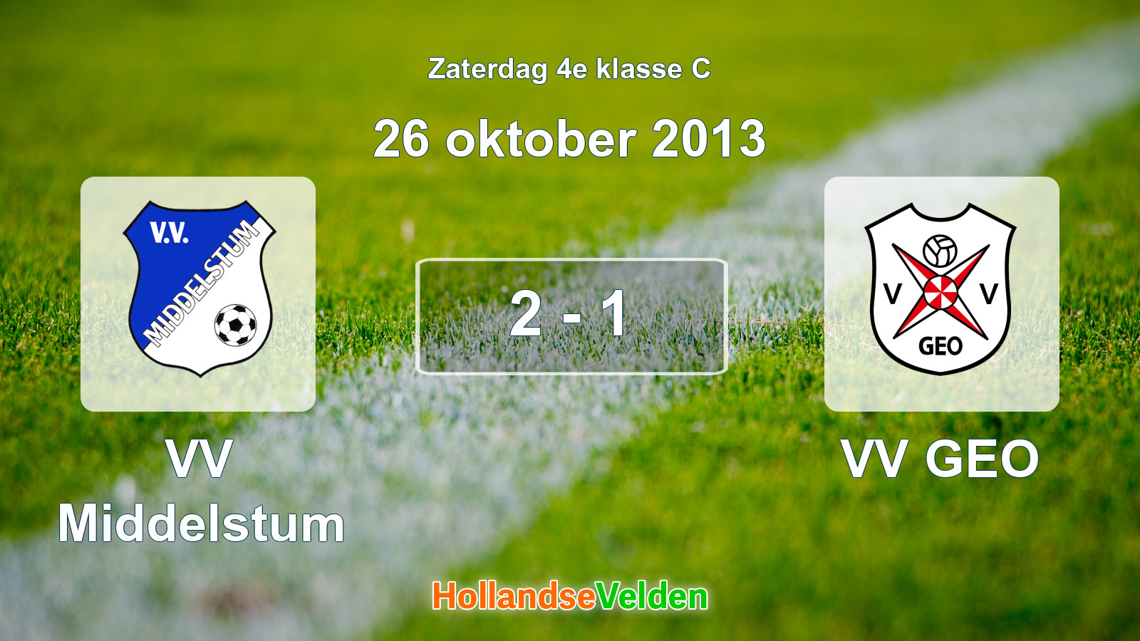 Gespeelde wedstrijd: VV Middelstum - VV GEO 2 - 1 (26 oktober 2013)