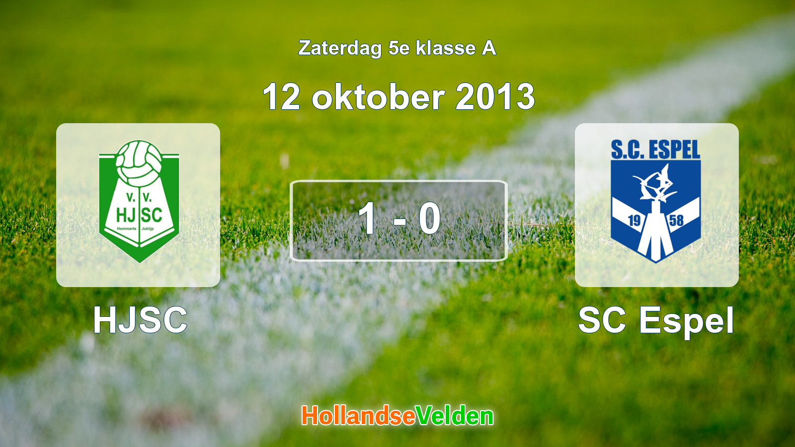 Gespeelde wedstrijd: HJSC - SC Espel 1 - 0 (12 oktober 2013)