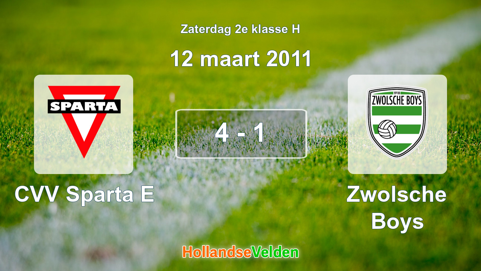 Gespeelde wedstrijd: CVV Sparta E - Zwolsche Boys 4 - 1 (12 maart 2011)
